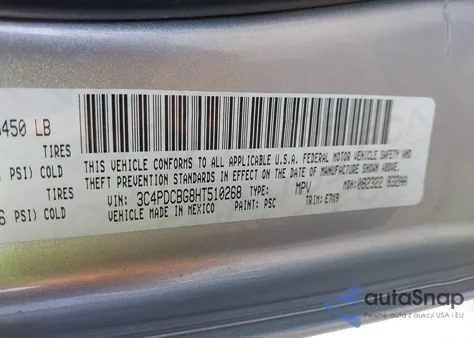 2017 Dodge Journey Sxt from USA, damaged, VIN 3C4PDCBG8HT510268